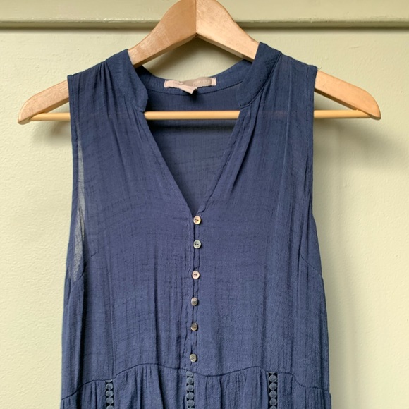 Forever 21 Indigo Long Dress Sleeveless Maxi + matching slip potential 2 looks! - Picture 4 of 16